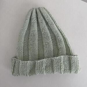 Mint light green pastel knit beanie toque handmade knitted winter cap hat new